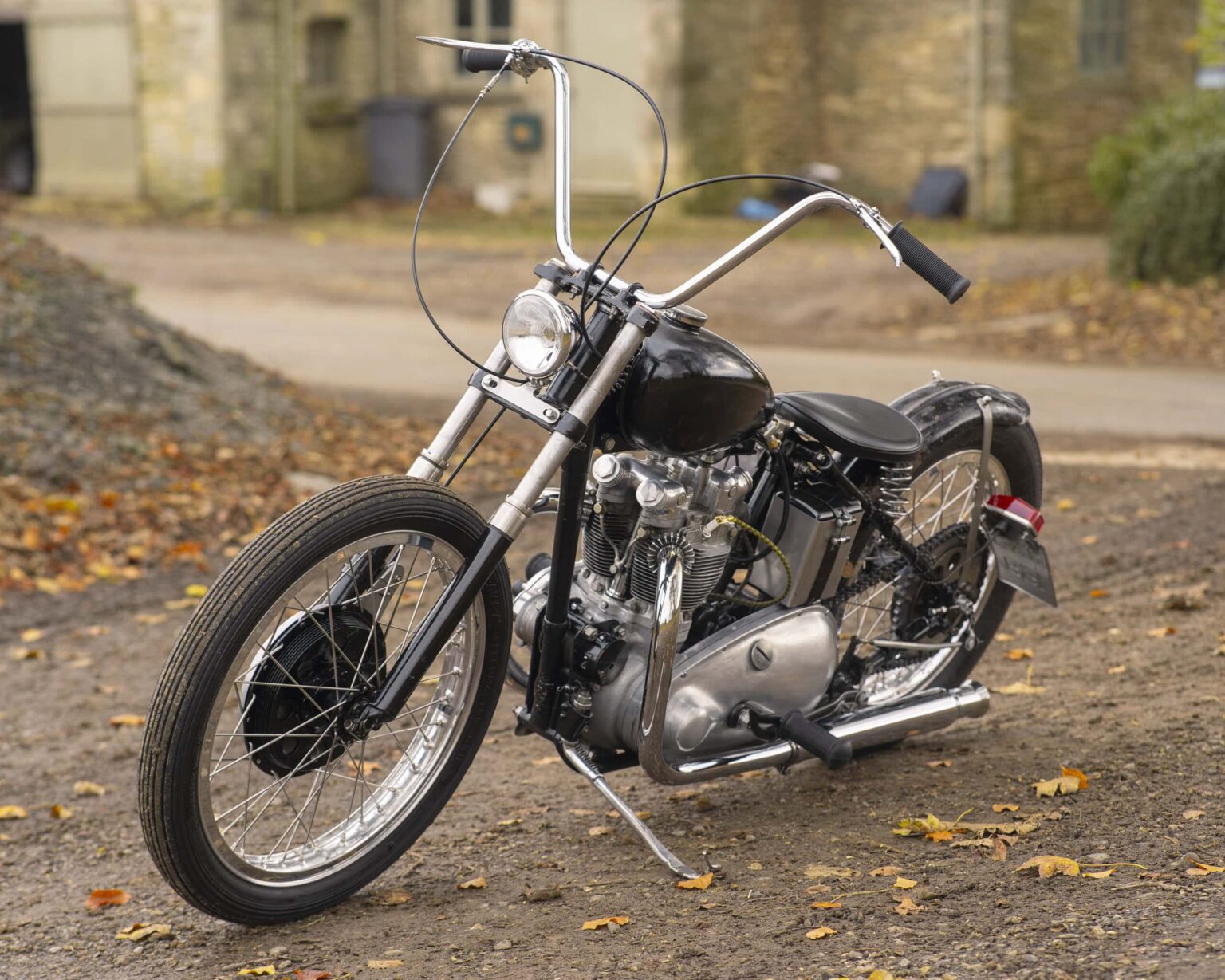Vintage motorcycle ready for classic bike events.