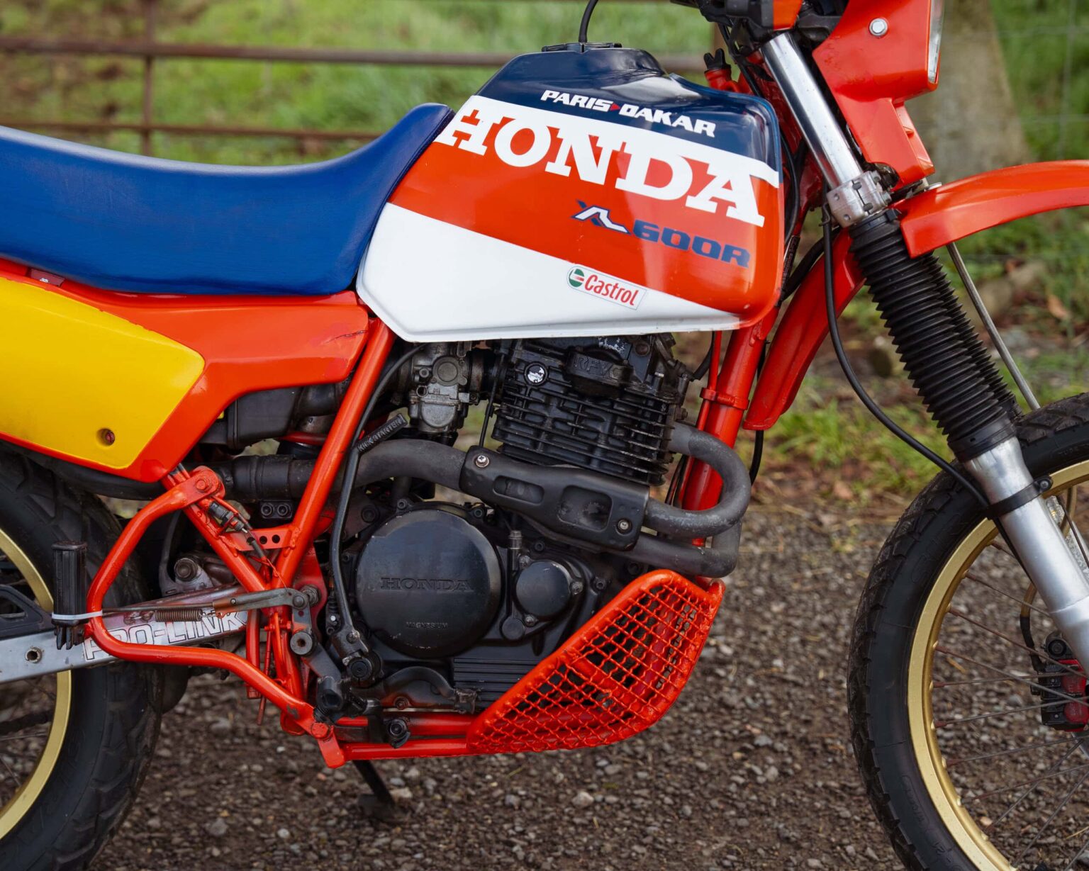 Honda Paris Dakar 600cc motorcycle for classic racing.