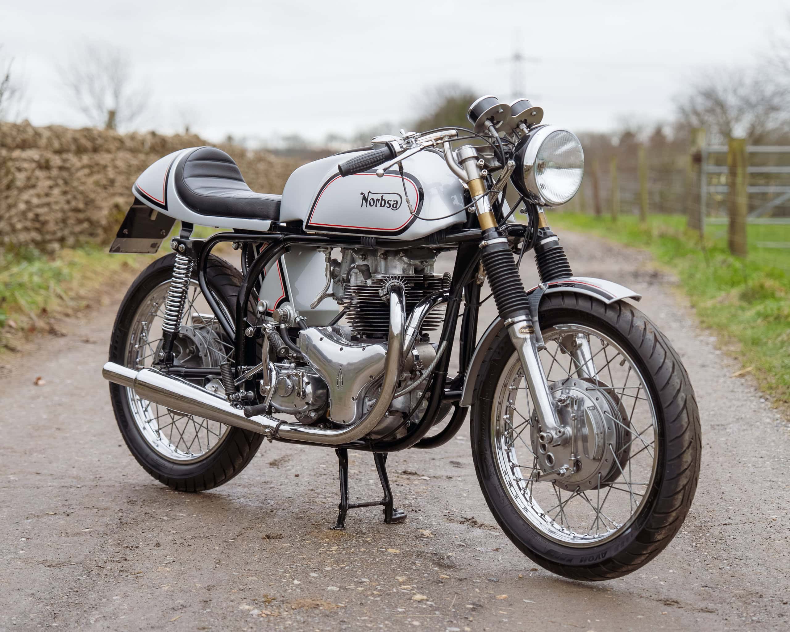 Norbsa vintage racing motorcycle with sleek design and retro appeal.